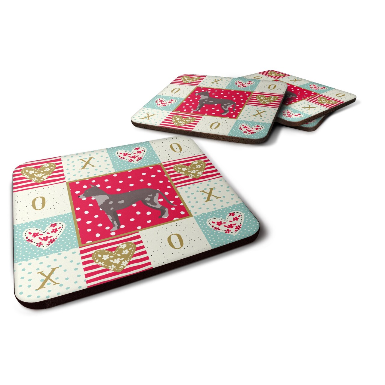 Caroline's Treasures CK5875FC Peruvian Hairless Dog Love Foam Set of 4 coasters, Multicolor